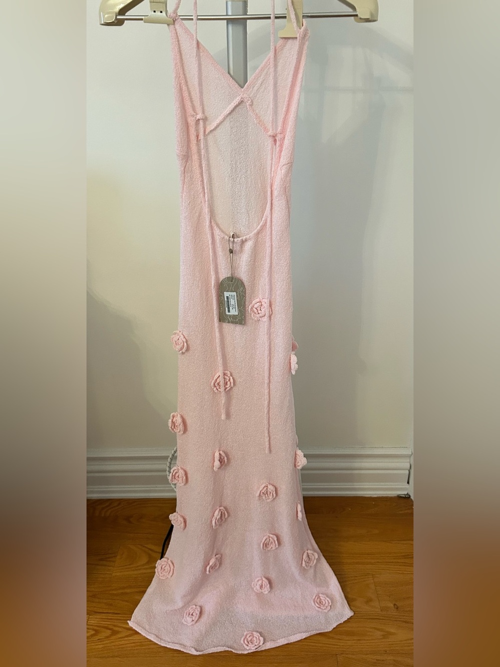 Meshki Suki Crochet Maxi Dress With Flowers, XS - Picture 3 of 4